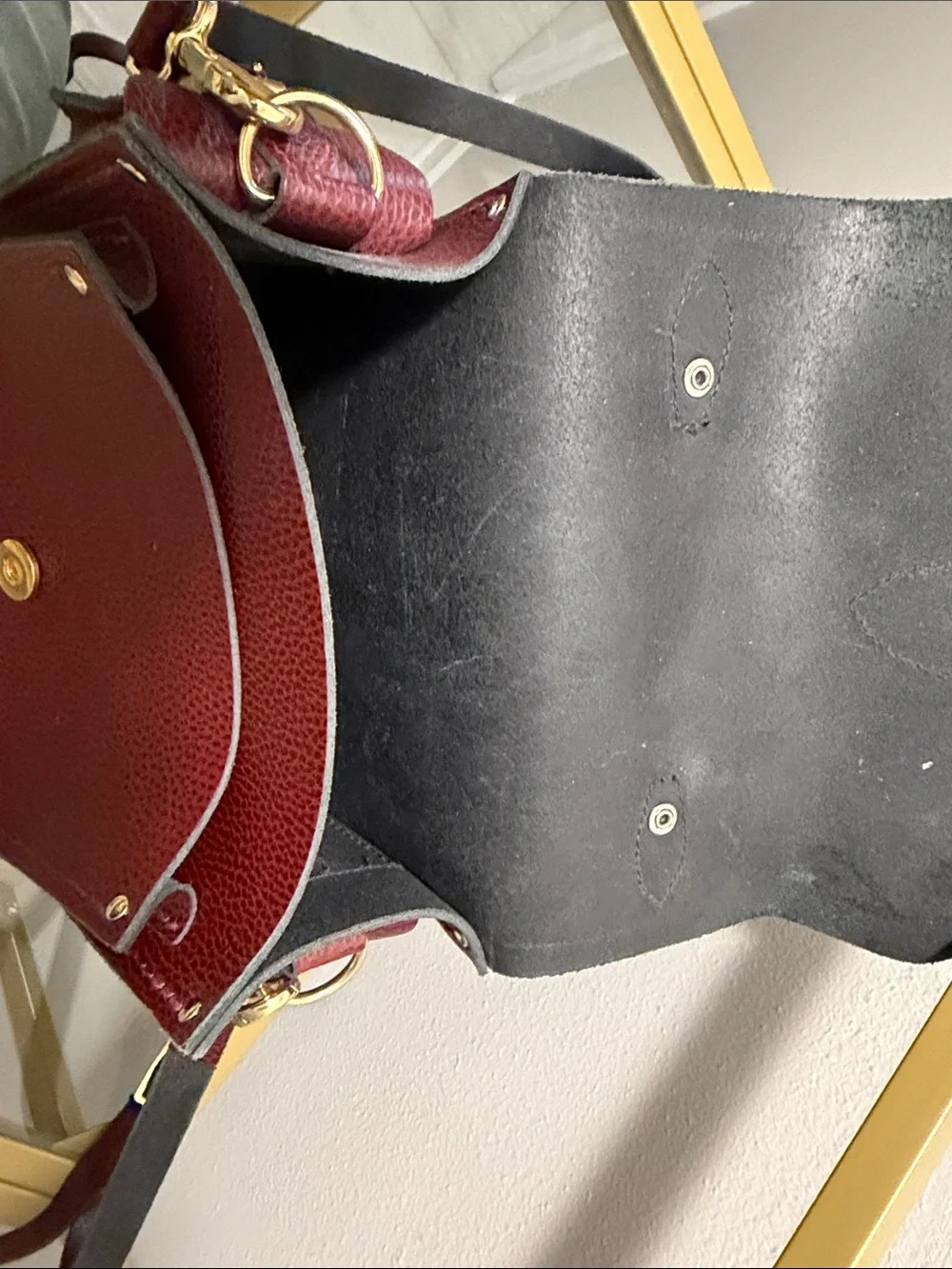 The Cambridge Satchel Company Burgundy Pebbled Leather Satchel